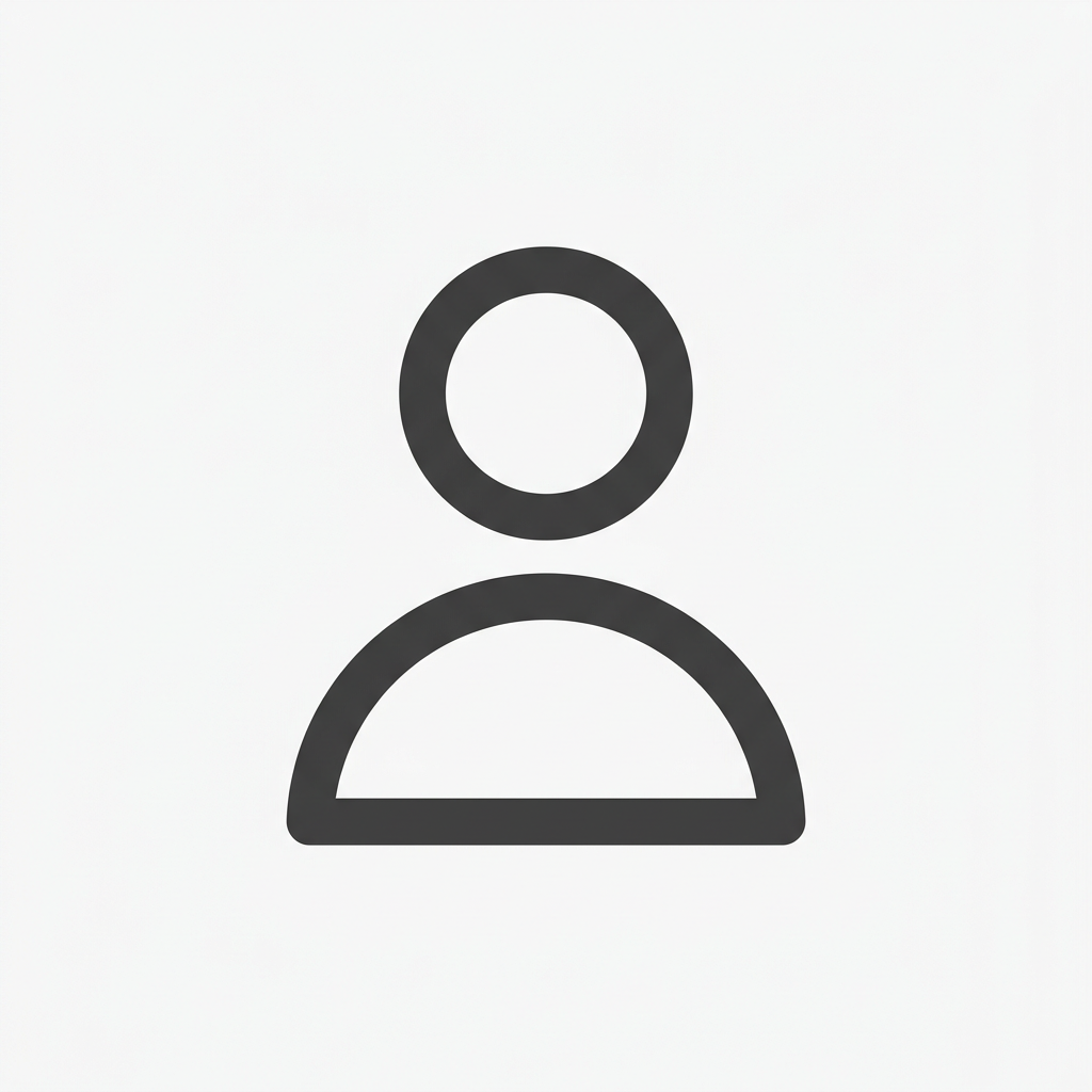 Black user profile silhouette icon with circle head and half-oval body